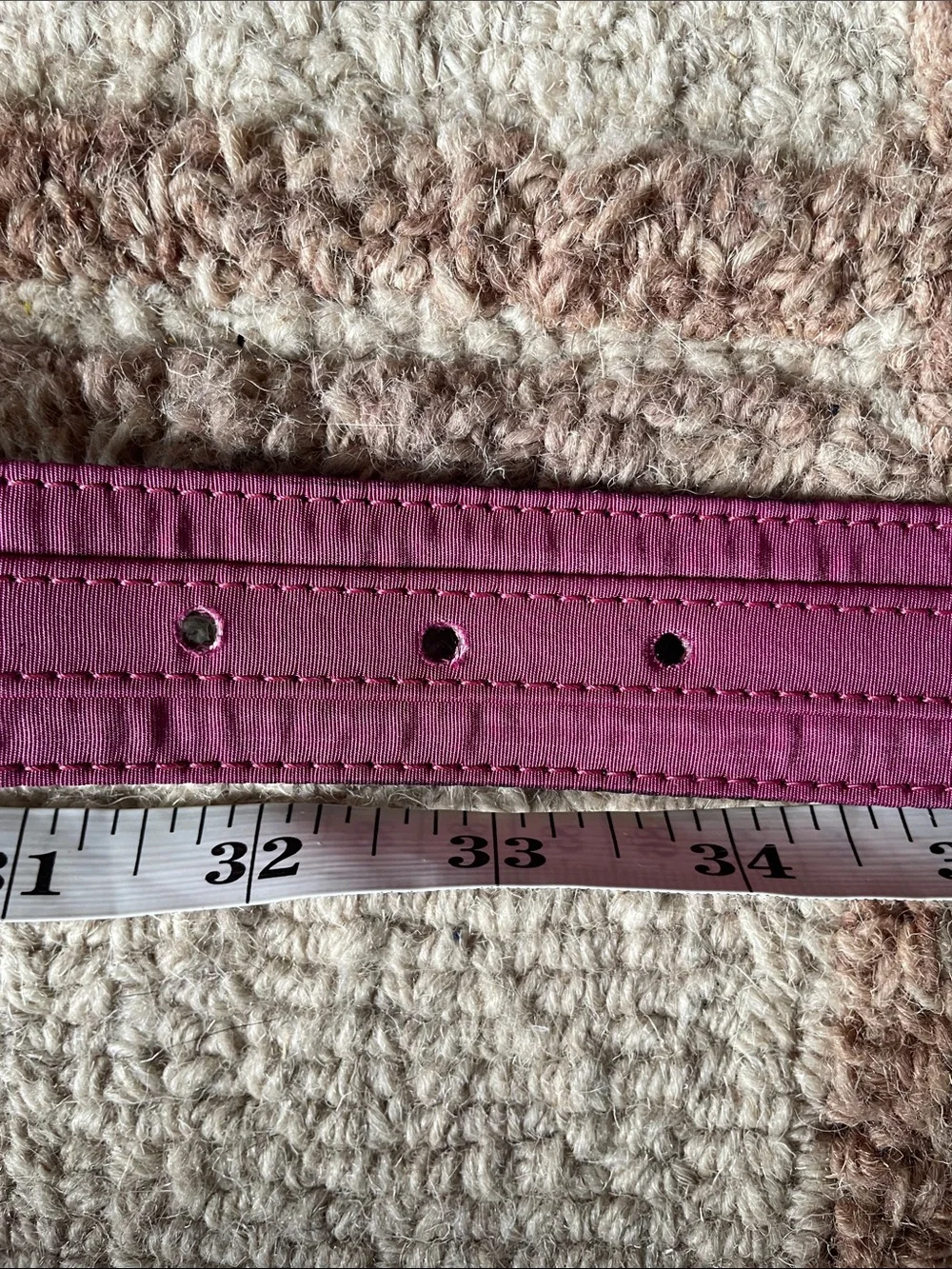 Retro Magenta High Waist Cincher Belt Fabric Front Panel Smooth Accent 38”